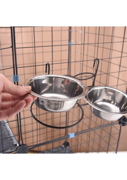 Paslanmaz Çelik Kedi Köpekler Besleyici Evcil Hayvan Kafesi Çift Asılı Kaseler Dayanıklı Köpek Maması Su Çift Kaseler Evcil Hayvanlar Sandık Kafes Besleme Tabağı (Yurt Dışından) fırsatları