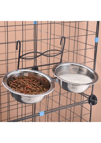 Paslanmaz Çelik Kedi Köpekler Besleyici Evcil Hayvan Kafesi Çift Asılı Kaseler Dayanıklı Köpek Maması Su Çift Kaseler Evcil Hayvanlar Sandık Kafes Besleme Tabağı (Yurt Dışından) indirimleri
