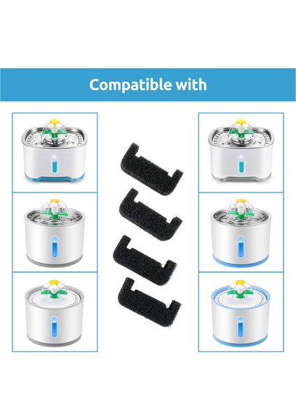 4 Adet 1/4 Adet Sünger Filtre Kedi Su Çeşmesi Yedek Pet Çeşme Filtre Süngeri Kedi Içme Çeşmesi Sünger Sünger Filtre (Yurt Dışından) fiyatları