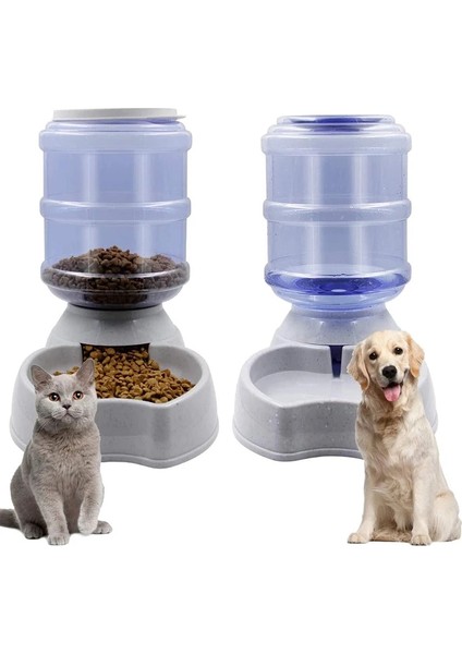 3.8l Feeder3 Otomatik Köpek Besleyici Suluk Yüksek Kapasiteli Pet Yiyecek Kasesi Yerçekimi Su Sebili Evcil Hayvan Mama Kabı Köpekler Kediler Için 3.8 L Köpek Aksesuarları (Yurt Dışından)