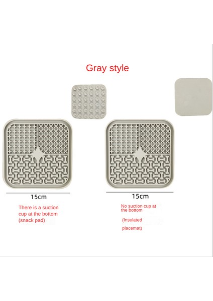 15 cm Gri Kare D Vantuzlu 1 Adet Silikon Yalama Pedi Pet Köpek Yalama Pedi Banyo Fıstık Ezmesi Yavaş Yeme Yalama Besleyici Kediler Lickmat Besleme Köpek Yalama Mat (Yurt Dışından) fiyatları