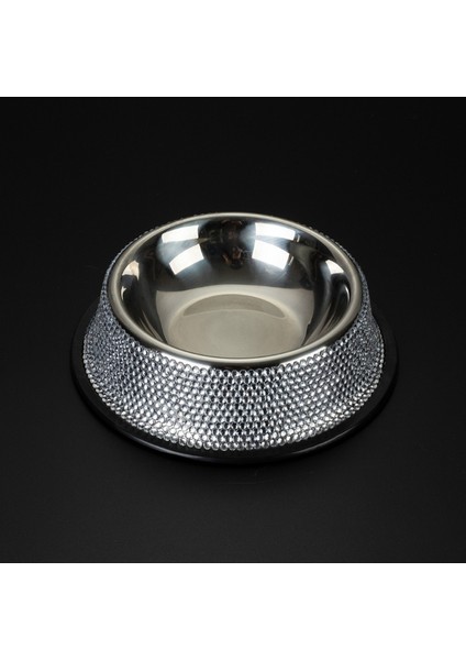 Gümüş Paslanmaz Çelik Köpek Kase Evcil Hayvan Kaseleri Gıda Su Besleyici ile Rhinestone Kaymaz Kauçuk Taban Evcil Hayvanlar Için 2 Renk Çeşitli Köpekler (Yurt Dışından) indirimleri