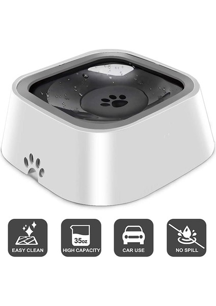 Gri 1.5l Köpek Su Kasesi Makinesi Taşınan Yüzen Kase Kedi Su Kasesi Yavaş Su Besleyici Dağıtıcı Taşma Önleyici Pet Gemi 24 Saat Içinde (Yurt Dışından) fiyatları