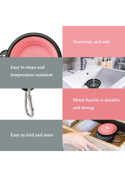 Kırmızı 1000 ml 350 ML/1000 ml Katlanabilir Köpek Kaseleri Seyahat Için Yavru Taşınabilir Su Besleme Köpek Bulaşık Kamp Pet Kedi Maması Plastik Bardaklar (Yurt Dışından) fiyatları