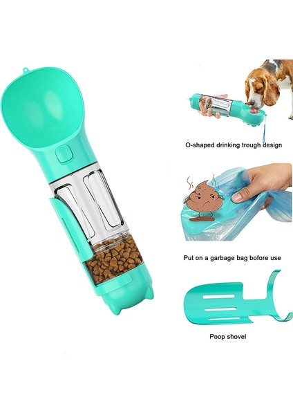 Pembe 300ML Yiyecek Kutusu ile Taşınabilir Köpek Su Şişesi Içme Kaseleri Köpek Kedi Maması Su Sebili 3 In 1 Sızdırmaz Açık Köpek Suluk Pet Aksesuarları (Yurt Dışından) fırsatları