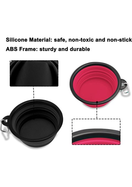 Yeşil Pembe 350ML 1000ML/350ML Büyük Katlanabilir Köpek Pet Katlanır Silikon Kase Açık Seyahat Taşınabilir Köpek Maması Kabı Besleyici Bulaşık Kase 2 Adet (Yurt Dışından) indirimleri