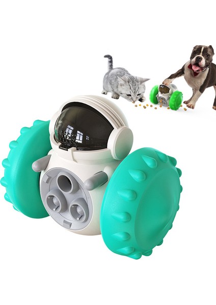 Mavi Robot Köpek Ufo Besleyici Oyuncaklar Evcil Hayvan Mama Kabı Aperatifler Yatırmak Için Eğitici Gıda Dağıtımı Iq Takip Otomatik Top Atıcı Interaktif Для Собак (Yurt Dışından)