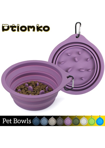 Koyu Mor 16.5cm Pet Katlanabilir Yavaş Yemek Kasesi Köpek Kedi Besleme Kase Yavru Silikon Kase Kedi Içme Kabı Küçük ve Orta Köpekler Için Uygun (Yurt Dışından) fiyatları