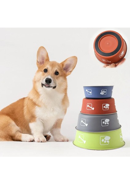 Yeşil L (Çap 16CM) Paslanmaz Çelik Evcil Hayvan Besleyici Kaymaz Köpek Kaseleri Küçük Orta Büyük Köpekler Için Dayanıklı Metal Pet Yuvarlak Mama Kasesi Kediler Için Su Tabağı (Yurt Dışından) fırsatları