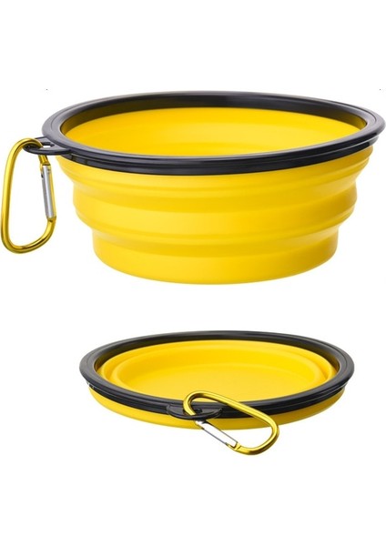 Sarı 1000 ml Köpek Kase Pet Besleyici Su Kasesi Kediler Için Köpek Su Şişesi Evcil Hayvan Aksesuarları Açık Katlanır Silikon Kase PUPPY1000ML (Yurt Dışından)