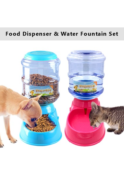 Gıda-Gül 3.5l 3.5l Köpek Kedi Besleyici Kase Otomatik Pet Su Sebili Içme Çeşmesi Şişe Plastik Pet Besleme Tiryakisi Su Kasesi (Yurt Dışından) indirimleri