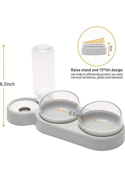 Yeşil 2 2023 Pet Kedi Kase Otomatik Besleyici Köpek Kedi Çift Mama Kasesi Su ile 3 In 1 Çeşme Içme Yükseltilmiş Stand Çanak Kedı Kaseler (Yurt Dışından) fırsatları