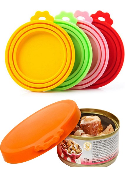 Sarı Taşınabilir Silikon Köpek Kedi Konserve Kapak Pet Yemek Kapağı Depolama Taze Tutma Kapakları (Yurt Dışından)