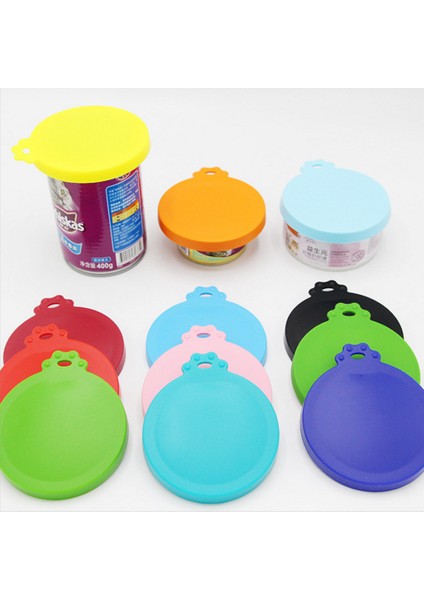 Sarı Taşınabilir Silikon Köpek Kedi Konserve Kapak Pet Yemek Kapağı Depolama Taze Tutma Kapakları (Yurt Dışından) modelleri