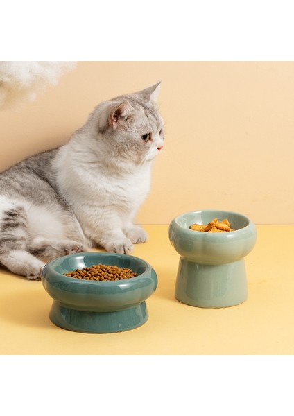 Parlak BLUE130ML Kedi Yüksek Ayak Seramik Kaseler Küçük Orta Köpek Maması Su Besleyici Pet Içme Yemek Yemekleri Kediler Köpek Yavrusu Yükseltilmiş Besleme Kasesi (Yurt Dışından) fırsatları