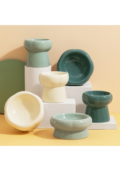 Parlak BLUE130ML Kedi Yüksek Ayak Seramik Kaseler Küçük Orta Köpek Maması Su Besleyici Pet Içme Yemek Yemekleri Kediler Köpek Yavrusu Yükseltilmiş Besleme Kasesi (Yurt Dışından) indirimleri