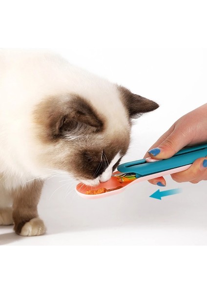 Mavi Kaşık Pet Mama Kaşığı Kedi Şerit Sıkacağı Yavru Kitty Sıvı Mama Besleyici Çok Kullanımlı Mini Pet Konserve Açacağı Yeme Malzemeleri Yavru Kediler (Yurt Dışından)
