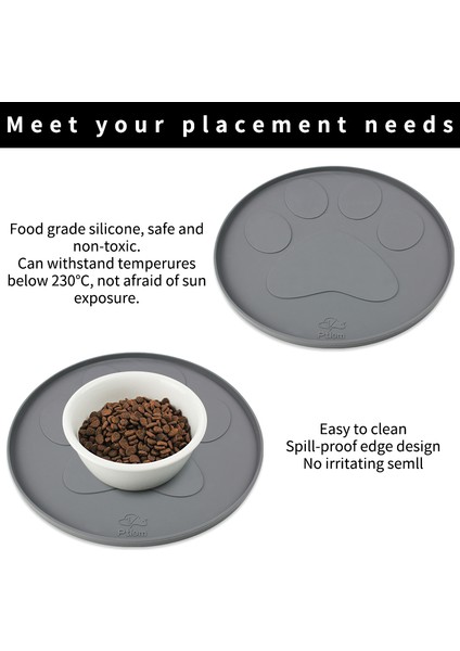 Gri 28X28 cm Pet Placemat Kedi Maması Mat Köpek Kase Ped Evcil Hayvan Besleme Matı Yiyecek ve Su Dökülmelerini Önlemek Evcil Hayvan Malzemeleri Silikon Temizlemesi Kolay (Yurt Dışından) fiyatları
