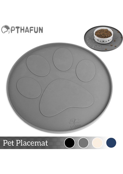 Gri 28X28 cm Pet Placemat Kedi Maması Mat Köpek Kase Ped Evcil Hayvan Besleme Matı Yiyecek ve Su Dökülmelerini Önlemek Evcil Hayvan Malzemeleri Silikon Temizlemesi Kolay (Yurt Dışından) fırsatları