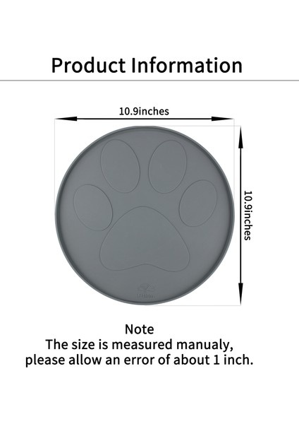 Gri 28X28 cm Pet Placemat Kedi Maması Mat Köpek Kase Ped Evcil Hayvan Besleme Matı Yiyecek ve Su Dökülmelerini Önlemek Evcil Hayvan Malzemeleri Silikon Temizlemesi Kolay (Yurt Dışından) indirimleri