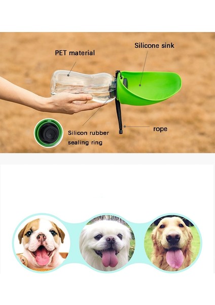 Kırmızı 680 ml Taşınabilir Pet Köpek Su Şişesi Yumuşak Silikon Yaprak Tasarım Seyahat Köpek Kase Yavru Kedi Içme Açık Pet Su Sebili (Yurt Dışından)