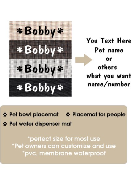 Açık Pembe M Kişiselleştirilmiş Su Geçirmez Pet Placemat Köpek Kedi Için Özel Ad Pet Gıda Su Kasesi Ped Içme Besleme Placemat Kolay Yıkama (Yurt Dışından) fırsatları