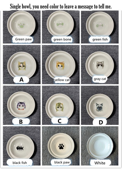 Tek Kase S Sıcak Satış High-End Hayvan Mama Kabı Bambu Raf Seramik Kedi Köpekler Kediler Için Besleme ve Içme Kaseleri Kaseler Evcil Hayvan Besleyici Aksesuarları (Yurt Dışından)