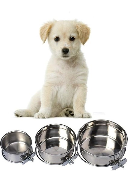 Stil 1 Pet Köpek Paslanmaz Çelik Kümesi Bardak Kelepçe Tutucu Müstakil Köpek Kedi Kafesi Kulübesi Asılı Kase Metal Gıda Su Besleyici (Yurt Dışından)