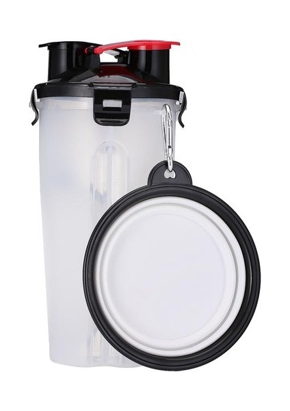 Set1 Beyaz 2 In 1 Pet Seyahat Mama ve Su Bardağı Şişe Taşınabilir Katlanabilir Kase Köpek Maması Kabı Pet Kedi Besleyici (Yurt Dışından)