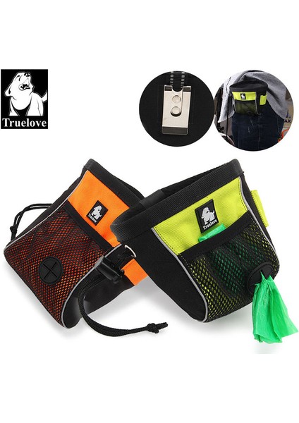 Orange M Truelove Taşınabilir Seyahat Köpek Aperatif Ikram Çantası Yansıtıcı Evcil Hayvan Eğitimi Klipsli Kese Çanta Kolay Depolama Bel Çantası Kaka Torbası Dağıtıcı (Yurt Dışından)