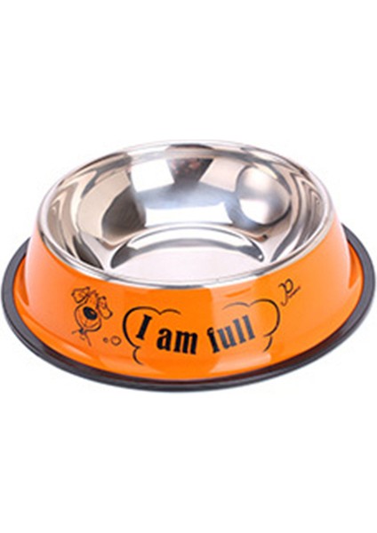 Karikatür Turuncu L 26 cm 3 Stil Evcil Hayvan Besleme Kaseleri Paslanmaz Çelik Kaymaz Köpek Kase Dayanıklı Anti-Düşme Kedi Köpek Besleyici Köpekler Teddy Golden Retriever (Yurt Dışından)