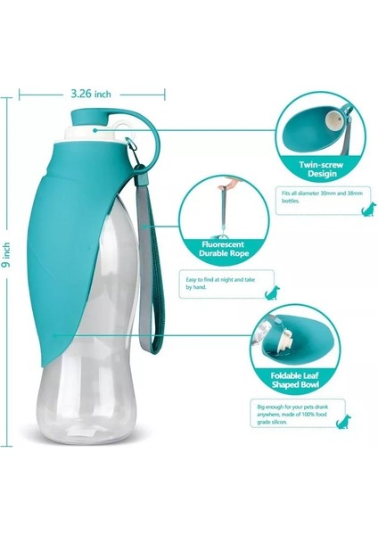 Pembe Kutusu ile 580 ml Spor Taşınabilir Pet Köpek Su Şişesi Silikon Seyahat Köpek Kase Yavru Kedi Içme Açık Pet Su Sebili (Yurt Dışından) fırsatları