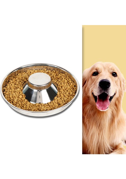 Gümüş L Pet Paslanmaz Çelik Köpek Kase Köpek Kumu Mama Besleme Tabağı Sütten Kesme Silverstainless Besleyici Su Kasesi Evcil Hayvan Besleyici Kase ve Su (Yurt Dışından)