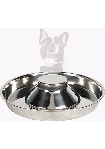 Gümüş L Pet Paslanmaz Çelik Köpek Kase Köpek Kumu Mama Besleme Tabağı Sütten Kesme Silverstainless Besleyici Su Kasesi Evcil Hayvan Besleyici Kase ve Su (Yurt Dışından)