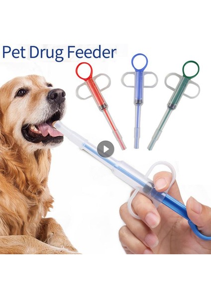 Kırmızı Pet Şırınga Tablet Hap Tabancası Piller Itme Dağıtıcı Ilaç Su Süt Şırınga Köpek Kedi Tüp Besleyici Araçları Köpek Kedi Aksesuarları (Yurt Dışından)