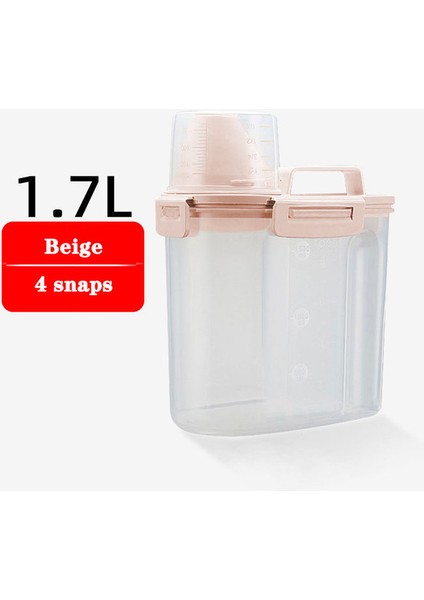 Bej-S Gıda Saklama Köpek Maması Kutusu Köpek Kase Kedi Besleyici Kova Evcil Hayvan Besleme Kabı Varil Ölçme Fincan Büyük Kapasiteli Kutular Konteynerler (Yurt Dışından)