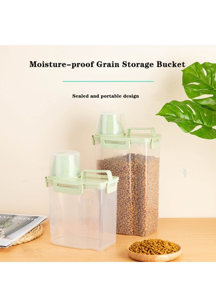 Bej-S Gıda Saklama Köpek Maması Kutusu Köpek Kase Kedi Besleyici Kova Evcil Hayvan Besleme Kabı Varil Ölçme Fincan Büyük Kapasiteli Kutular Konteynerler (Yurt Dışından) fiyatları