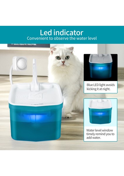 C Köpek Su Çeşmesi Otomatik Filtre USB Elektrikli Dilsiz Kedi Tiryakisi Kase 2l Devridaim Filtreleme Tiryakisi Kediler Için Pet Su Sebili (Yurt Dışından)