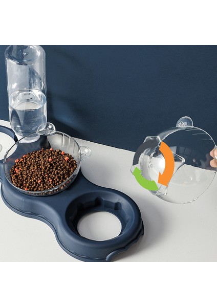 Derin Mavi Pet Kedi Kase Otomatik Besleyici 3'ü 1 Arada Köpek Kedi Maması Kase Su Çeşmesi Çift Kase Içme Yükseltilmiş Standı Çanak Kaseler Kediler Için (Yurt Dışından) modelleri