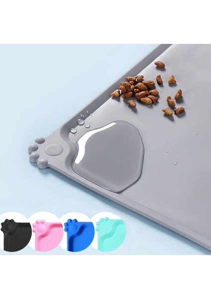 H 48X30CM Silikon Köpek Kedi Kase Mat Yüksek Dudaklı Yapışmaz Su Geçirmez Gıda Besleme Pedi Köpek Besleyici Tepsi Su Yastığı Placemat (Yurt Dışından) fiyatları