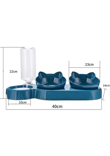 Pembe 0.5l Kedi Mama Kasesi Otomatik Besleyici 3 In 1 Su Sebili Pet Köpek Maması Kabı Içme Yükseltilmiş Stand Bulaşık Kase Evcil Hayvan Malzemeleri (Yurt Dışından)