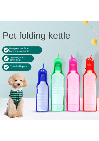 Mavi 500 ml Evcil Hayvan Eşlik Eden Bardak Açık Seyahat Taşınabilir Içme Bardağı Su Şişesi Pet Köpek Içme Bardağı Köpek Şişe Evcil Hayvan Malzemeleri (Yurt Dışından)