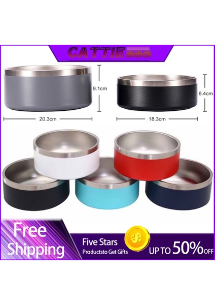 Kırmızı 32OZ 32OZ 64OZ Çift Duvar Kaymaz Paslanmaz Çelik Pet Köpek Maması Besleyici Su Kasesi Orta Büyük Evcil Köpek Çevre Dostu Kase (Yurt Dışından) fiyatları