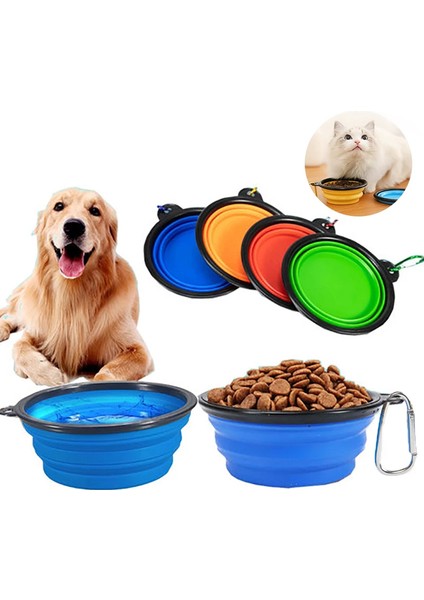 Blue1 Purple1 350 ml Katlanabilir Köpek Kasesi Çevre Dostu Silikon Kedi Köpek Maması Su Besleyici Evcil Hayvanlar Seyahat Taşınabilir Besleme Kaseleri Yavru Köpek Maması Kapları (Yurt Dışından)