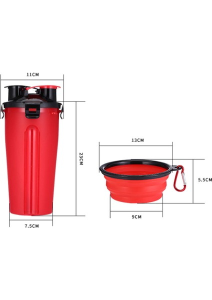 Red-5 Taşınabilir 2 In 1 Pet Katlanır Su Şişesi Gıda Kabı Katlanır Silikon Hayvan Mama Kabı Açık Seyahat Köpek Kedi Besleyici Fincan Kase (Yurt Dışından) modelleri