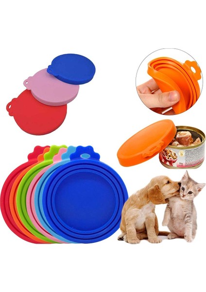 Turuncu Ince Silikon Konserve Kapak Mühürlü Besleyiciler Gıda Konserve Kapağı Yavru Köpek Kedi Depolama Üst Kapağı Yeniden Kullanılabilir Kapak Kapağı Sağlık Pet Günlük Malzemeleri (Yurt Dışından) fırsatları
