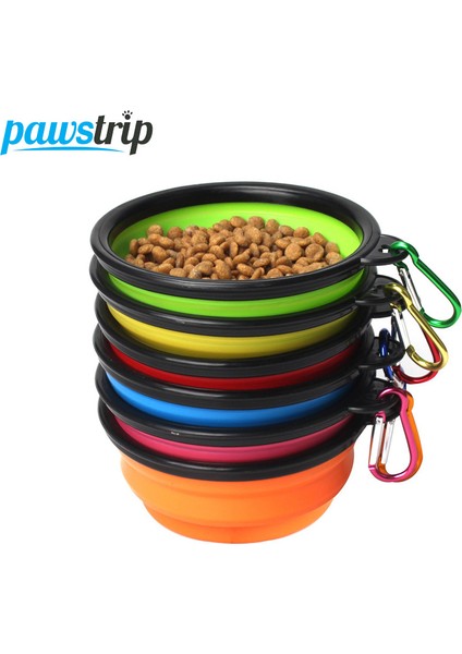 Kırmızı Ücretsiz Boyut Pençe Şeridi 1 Adet Katlanabilir Silikon Köpek Kase Açık Yürüyüş Seyahat Köpek Su Yiyecek Kasesi 6 Renk (Yurt Dışından) fiyatları