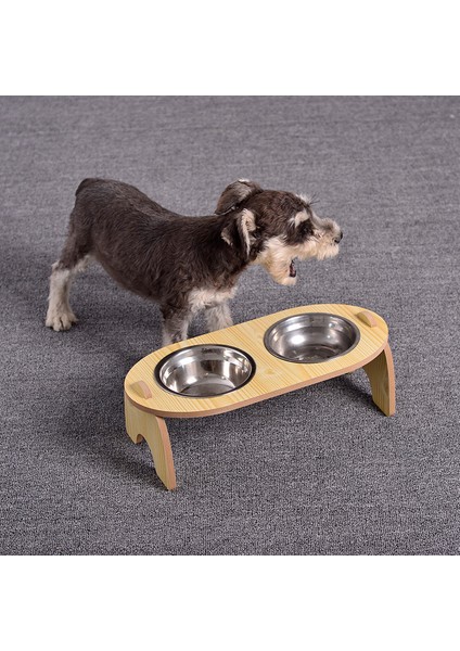 Iki Paslanmaz Çelik Çift Kase 15 Derece Servikal Omurga Yükseltilmiş Evcil Hayvan Kaseleri Köpek Maması Omurga Koruma Ahşap Bulaşıklık Pet Paslanmaz Çelik Kase (Yurt Dışından) fiyatları