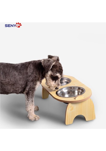 Iki Paslanmaz Çelik Çift Kase 15 Derece Servikal Omurga Yükseltilmiş Evcil Hayvan Kaseleri Köpek Maması Omurga Koruma Ahşap Bulaşıklık Pet Paslanmaz Çelik Kase (Yurt Dışından) modelleri