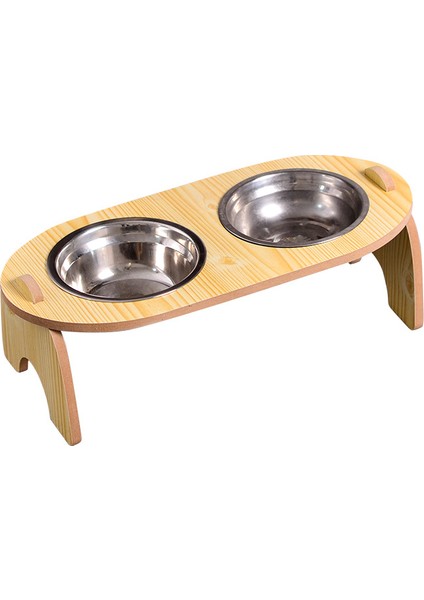 Iki Paslanmaz Çelik Çift Kase 15 Derece Servikal Omurga Yükseltilmiş Evcil Hayvan Kaseleri Köpek Maması Omurga Koruma Ahşap Bulaşıklık Pet Paslanmaz Çelik Kase (Yurt Dışından) indirimleri